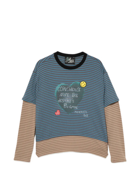  Andersson Bell Heart Message Striped T-shirt - Blue 