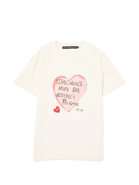  Andersson Bell Heart Message T-shirt - Neutrals 