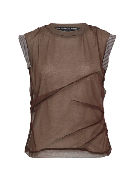  Andersson Bell Logo-patch Layered Blouse - Brown 
