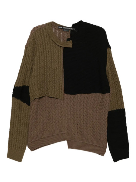  Andersson Bell Patchwork Asymmetric Jumper - Black 