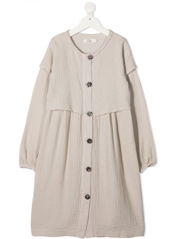  Andorine Buttoned Midi Dress - Neutrals 