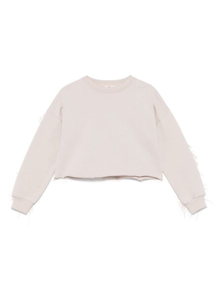  Andorine Feather-trim Sweatshirt - Neutrals 