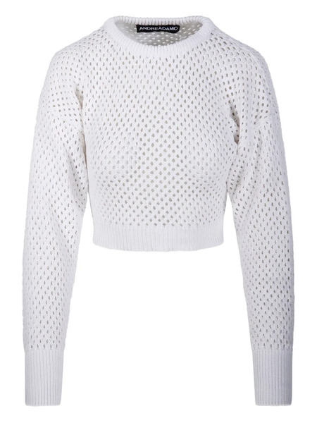  AndreĀdamo Crochet-knit Sweater - White 