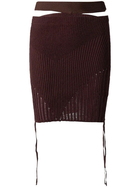  AndreĀdamo Cut-out Skirt - Brown 