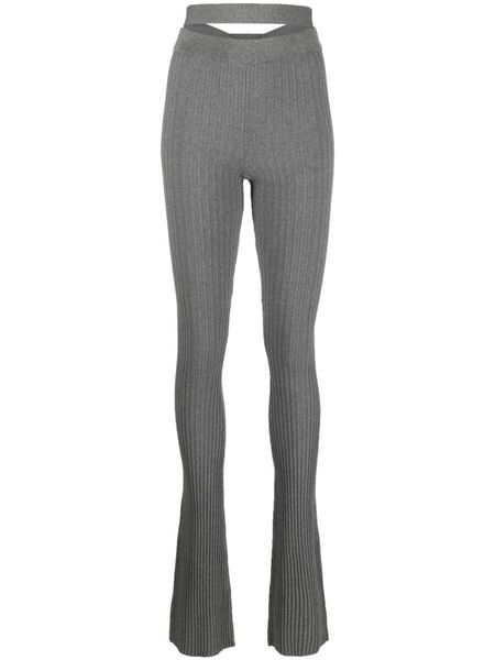  AndreĀdamo Ribbed-knit Flared Trousers - Grey 