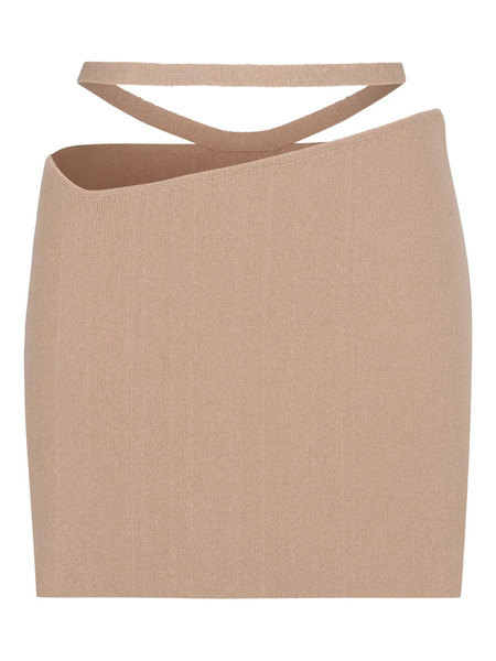  AndreĀdamo Waist-strap Mini Skirt - Neutrals 