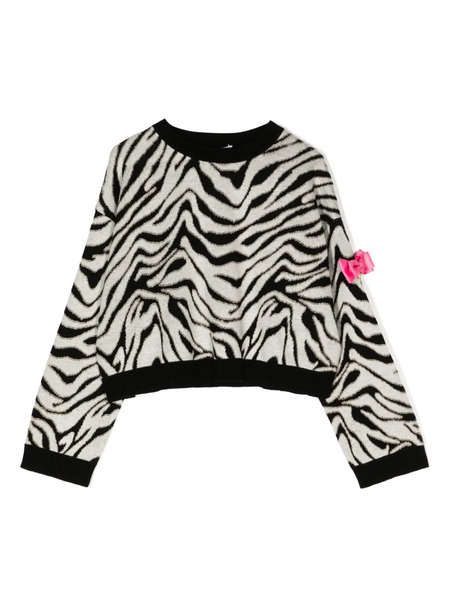  Angel's Face Roberta Zebra-pattern Sweatshirt - Black 