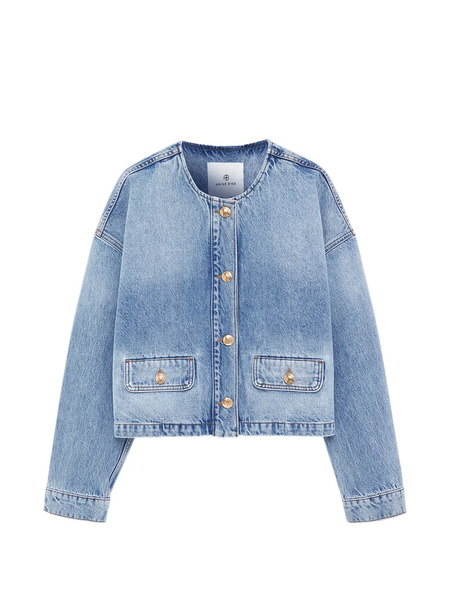  Anine Bing Buttoned Pocket Jacket - Blue 