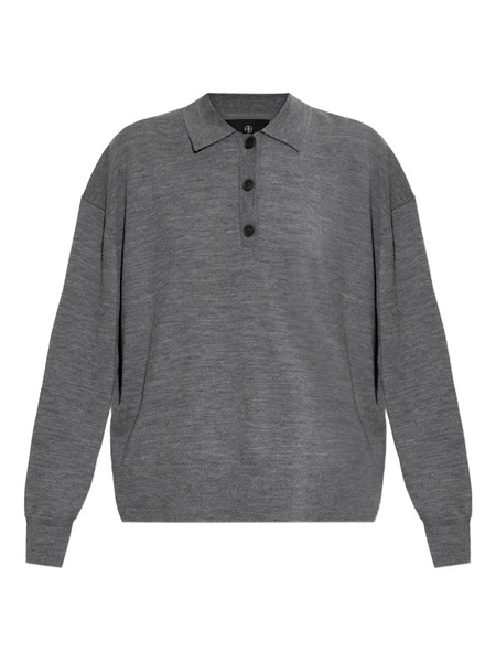  Anine Bing Buttoned Polo Top - Grey 
