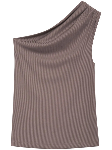  Anine Bing  One-shoulder Ribbed Top - Brown 