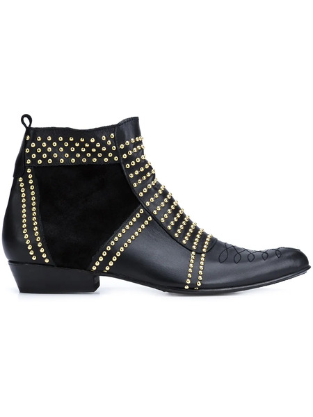 Anine Bing Charlie Stud-embellished Leather Boots - Black 