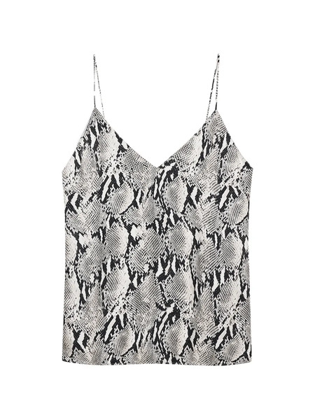  Anine Bing Python V-neck Top - White 