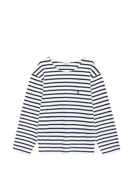  Anine Bing Striped-pattern Long-sleeved T-shirt - White 