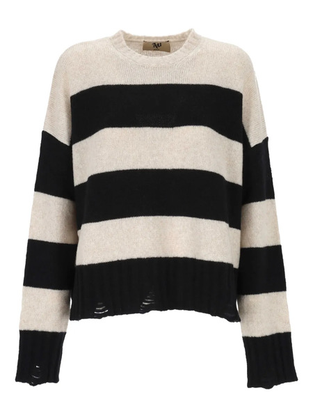  Aniye By Striped Distressed Sweater - Neutrals 