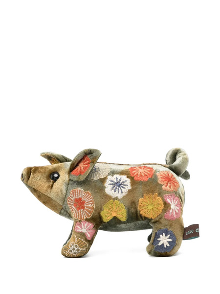  Anke Drechsel Piglet Embroidered Soft Toy - Green 