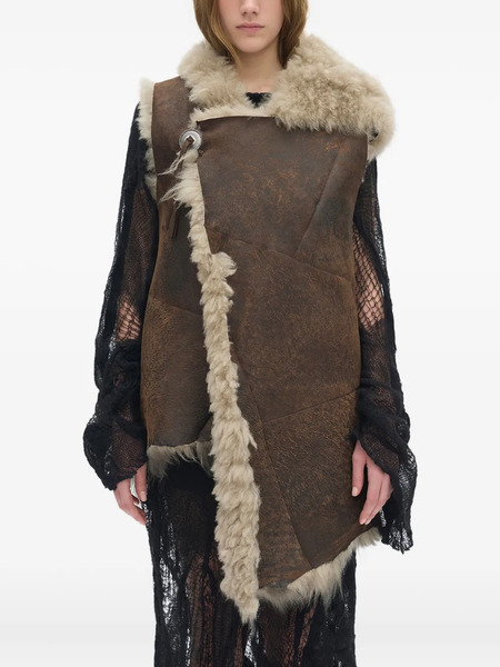  Ann Demeulemeester Aleid Shearling-collar Gilet - Brown 