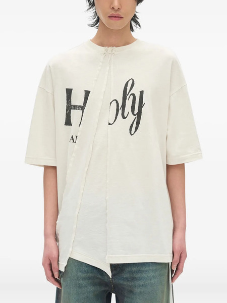  Ann Demeulemeester Asymmetric Cotton T-shirt - Neutrals 