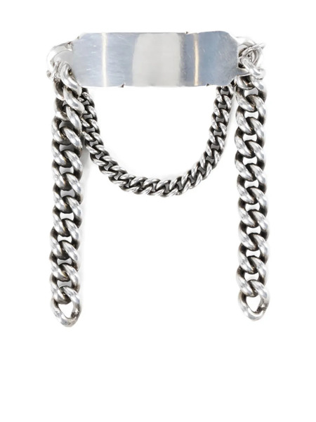  Ann Demeulemeester Engraved-plaque Silver Bracelet 