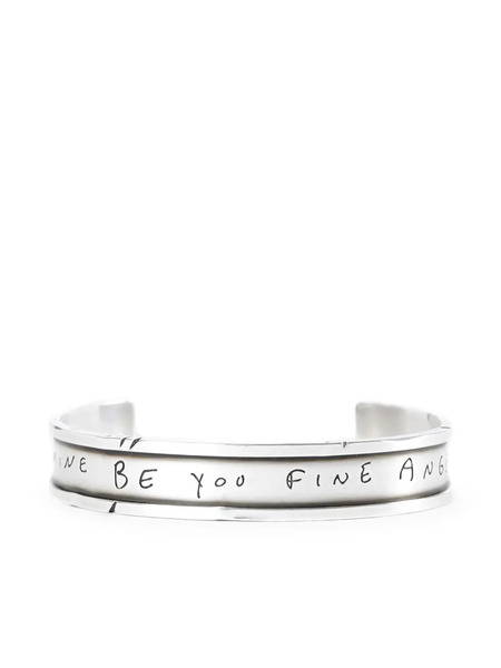  Ann Demeulemeester Engraved Silver Bracelet 