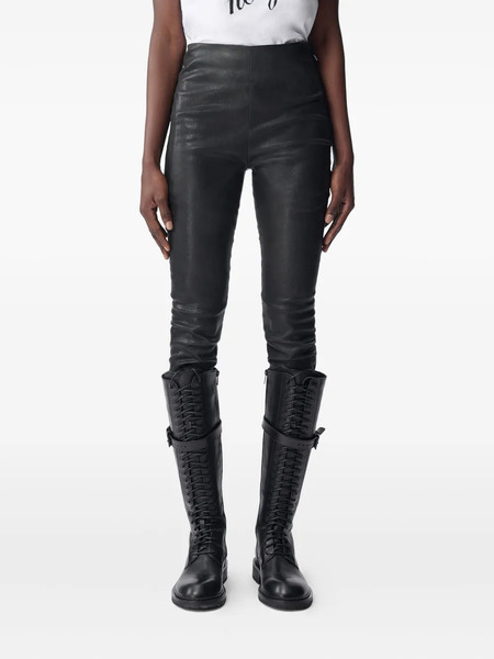  Ann Demeulemeester Florence Leather Leggings - Black 