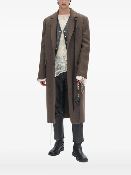  Ann Demeulemeester Melton Wool Coat - Brown 