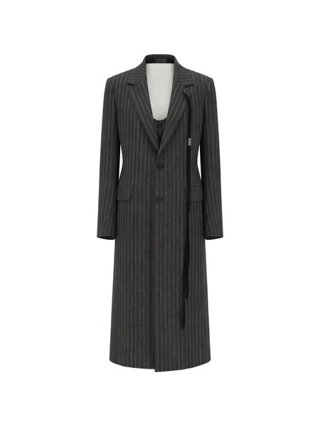  Ann Demeulemeester Pinstriped Twill Coat - Grey 