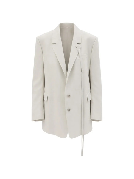  Ann Demeulemeester Tie-detail Blazer - Neutrals 