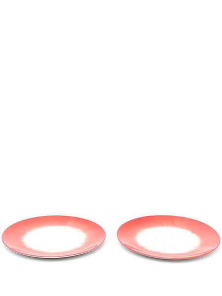  Ann Demeulemeester X Serax Pair Of Shadow Print Plates - Red 
