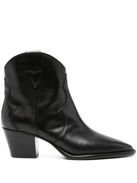  Anna F. Cowboy Ankle Boots - Black 