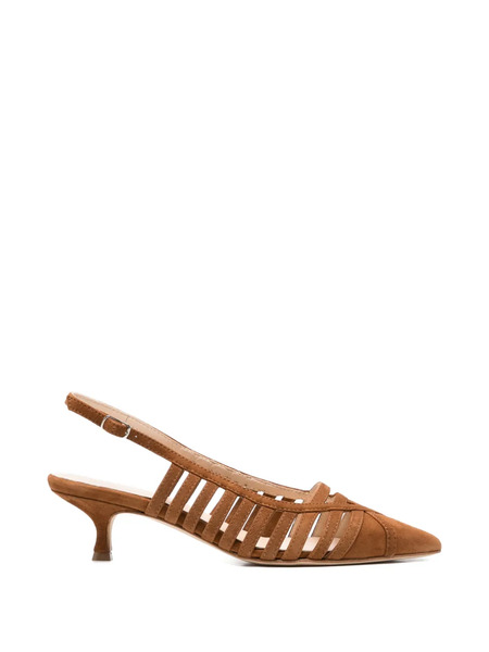  Anna F. Cut-out Suede Pumps - Brown 