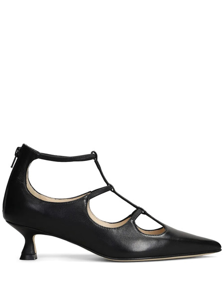  Anna F. 50mm Leather Pumps - Black 