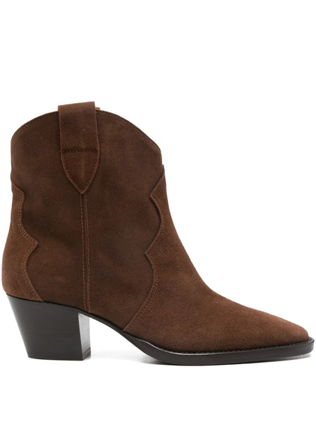  Anna F. 55mm Suede Cowboy Boots - Brown 