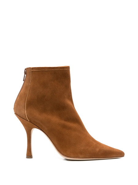  Anna F. Pointed Zip Boots - Brown 