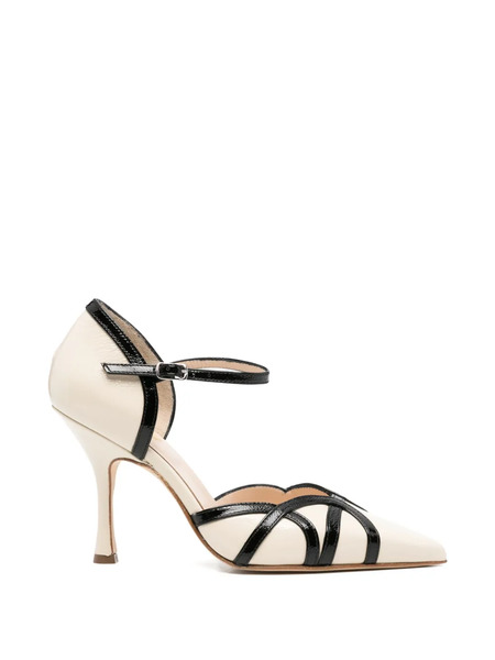  Anna F. Strap Pointed Pumps - Neutrals 