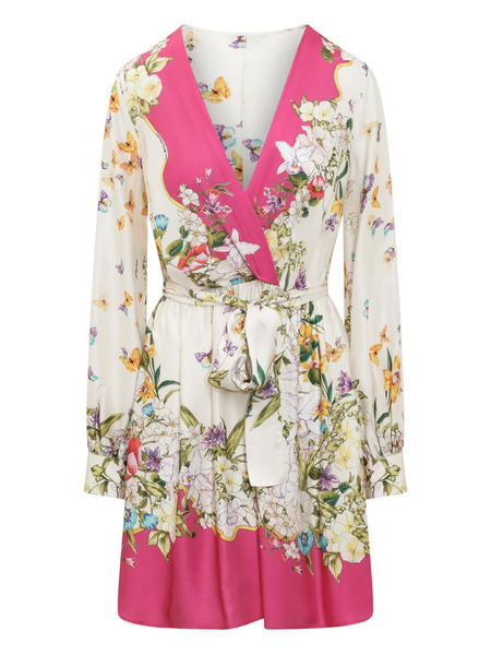  Anna Molinari Butterfly-floral-pattern Dress - Neutrals 