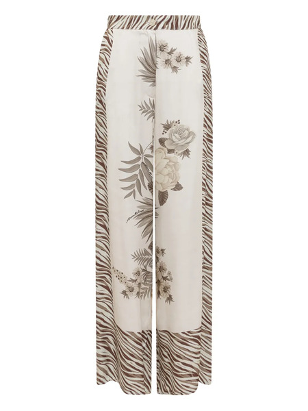  Anna Molinari Floral-print Zebra-pattern Trousers - Neutrals 