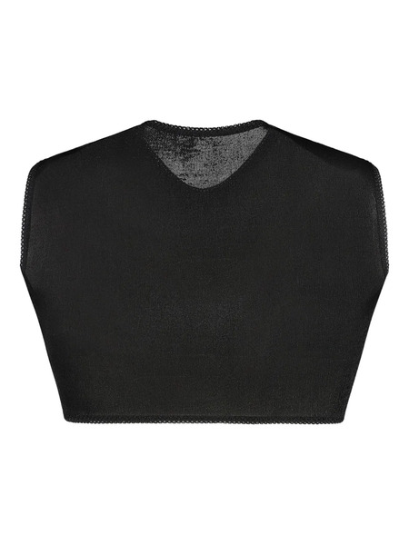  Anna October Twisted-front Crop Top - Black 