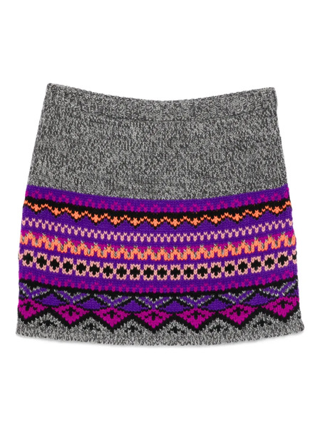  Anna Sui Geometric-pattern Mini Skirt - Grey 