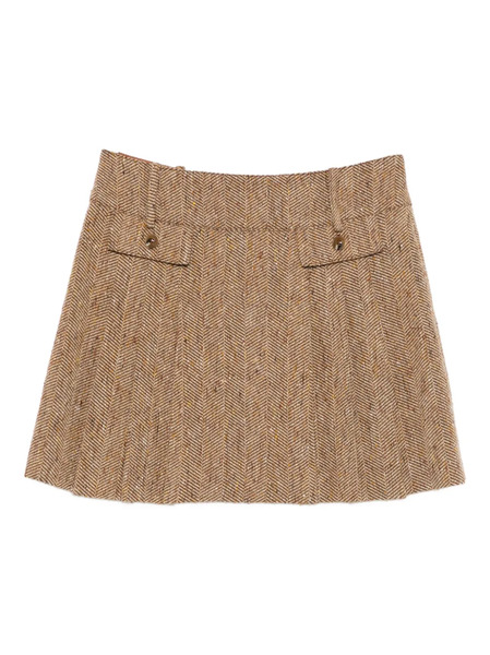 Anna Sui Herringbone Mini Skirt - Brown 
