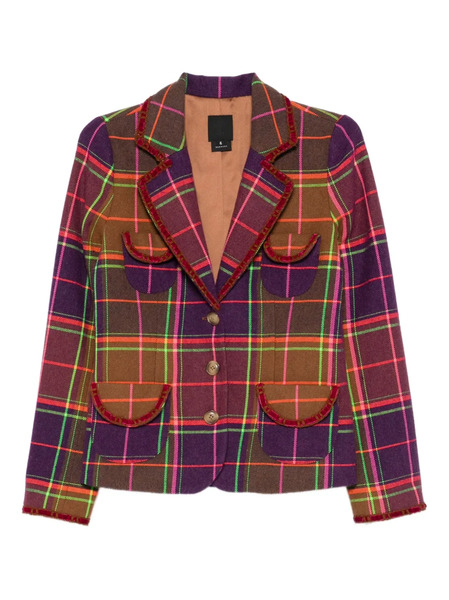 Anna Sui Plaid Jacket - Brown 