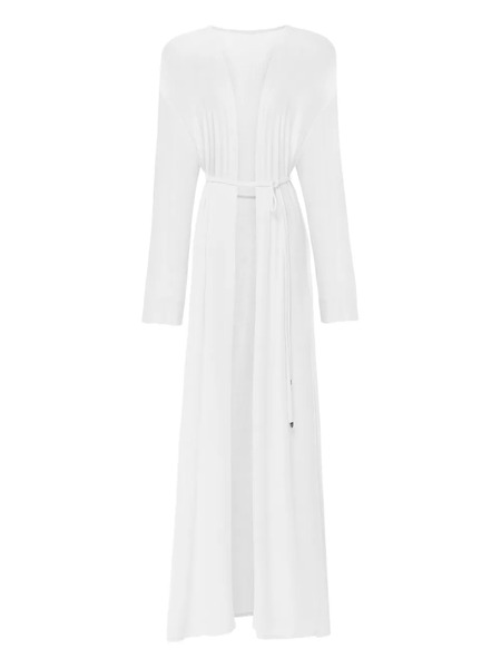  Annafoxy Maxi Belted Cardigan - White 