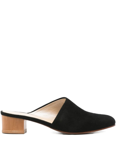  Anne Thomas 50mm Block-heel Suede Mules - Black 