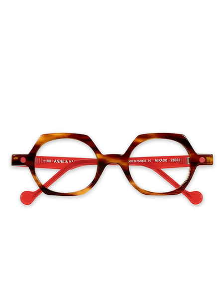  Anne & Valentin Mikado Geometric-frame Glasses - Brown 
