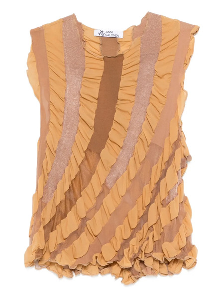  Anni Salonen Twisted Ruffles Top - Neutrals 