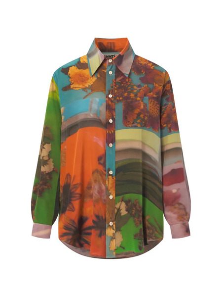 Anntian Printed Long-sleeve Shirt - Orange 