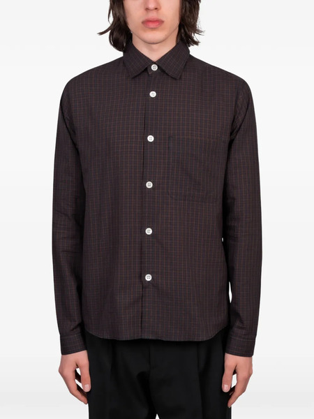  Another Aspect Checked Chest-pocket Shirt - Brown 