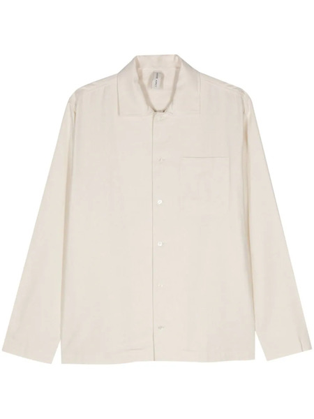  Another Aspect Cutaway-collar Raw-silk Shirt - Neutrals 