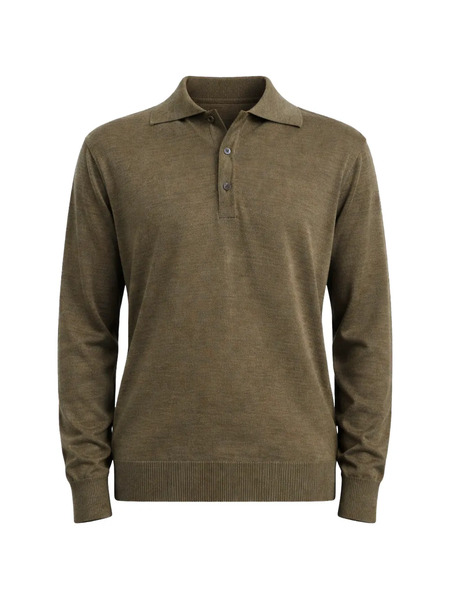  Another Aspect Long-sleeve Polo Shirt - Green 