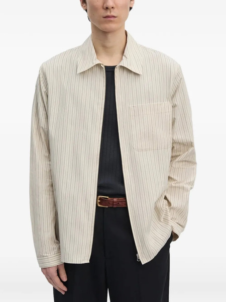  Another Aspect Striped Zip-up Shirt - Neutrals 