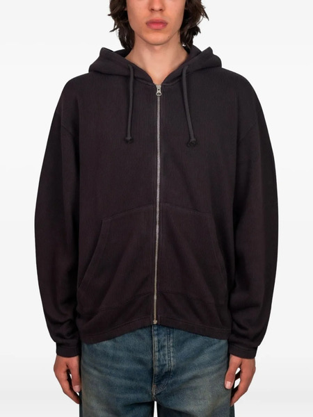  Another Aspect Zip-front Cotton Hoodie - Brown 